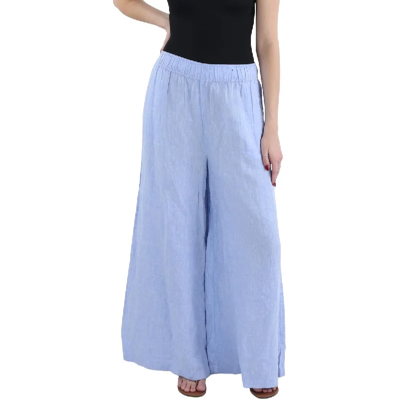 Women's Jodhpurs with V-Shaped HemWomens Linen High Rise Wide Leg Pants