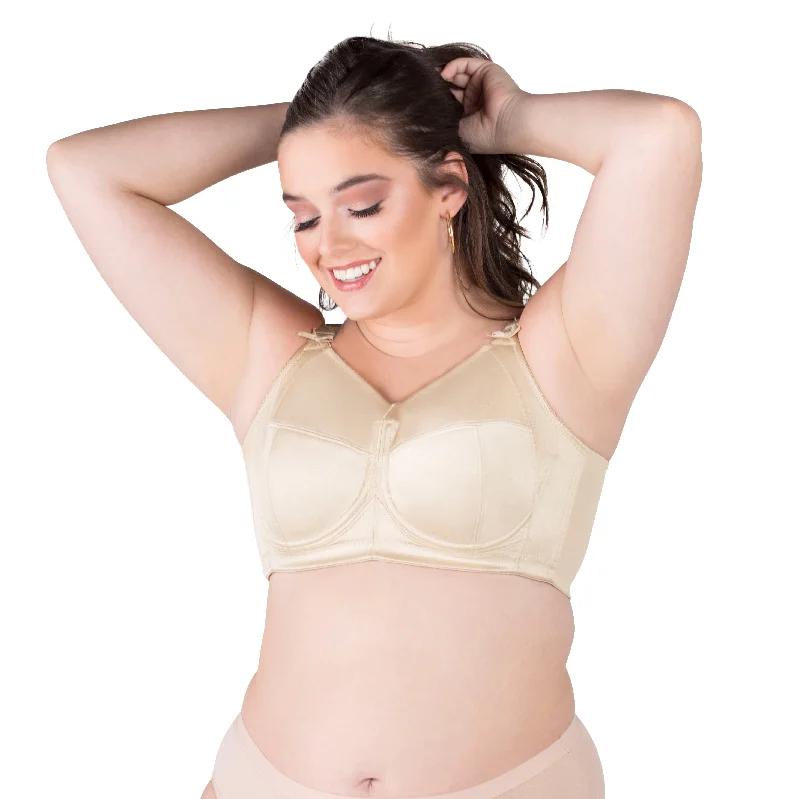 wireless bra with ruched sides for slimmingCeleste Full Bust Shaping Bra Sand