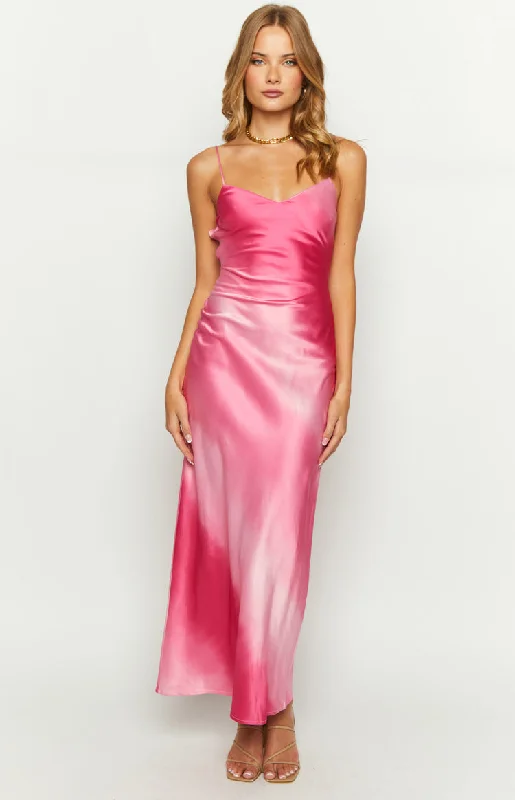 Women's Peter Pan Collar DressesHanna Pink Ombre Maxi Dress