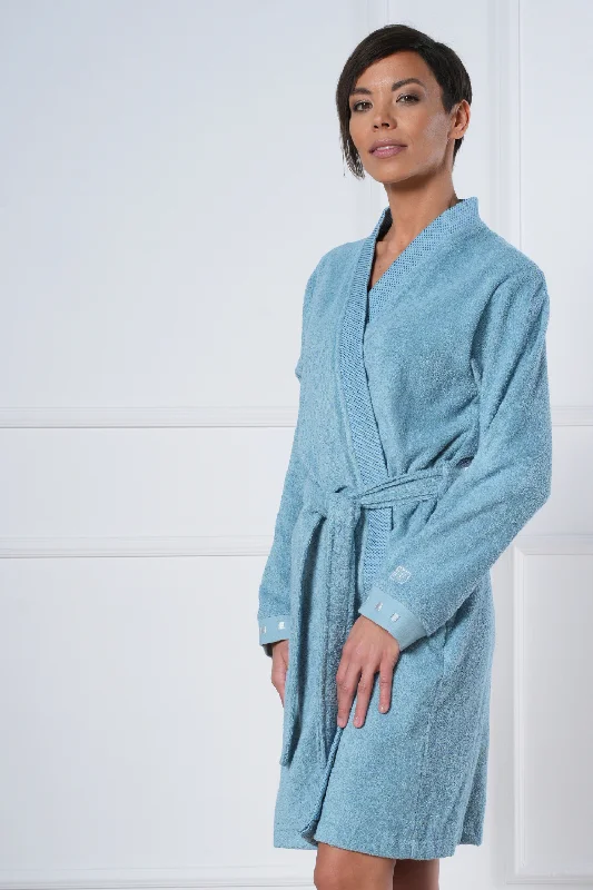 women's pajamas for travelBambusz Frottír rövid kimono köntös_BELMANETTI