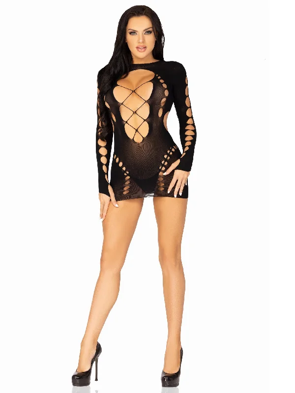 women's pajamas for those who seek ultimate relaxationLeg Avenue 86142 Seamless Long Sleeve Mini Dress