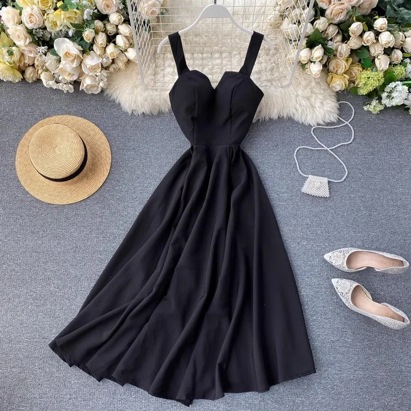 Women's Slim Fit SkirtsNew design V-neck backless solid color long skirt women's dress    S4564