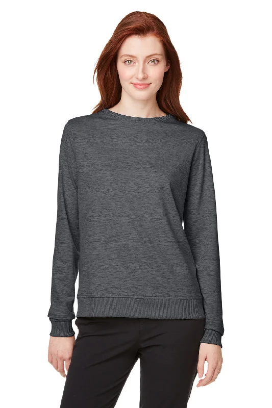 Women's Hooded PulloversPuma Womens Cloudspun Moisture Wicking Crewneck Sweatshirt - Heather Black