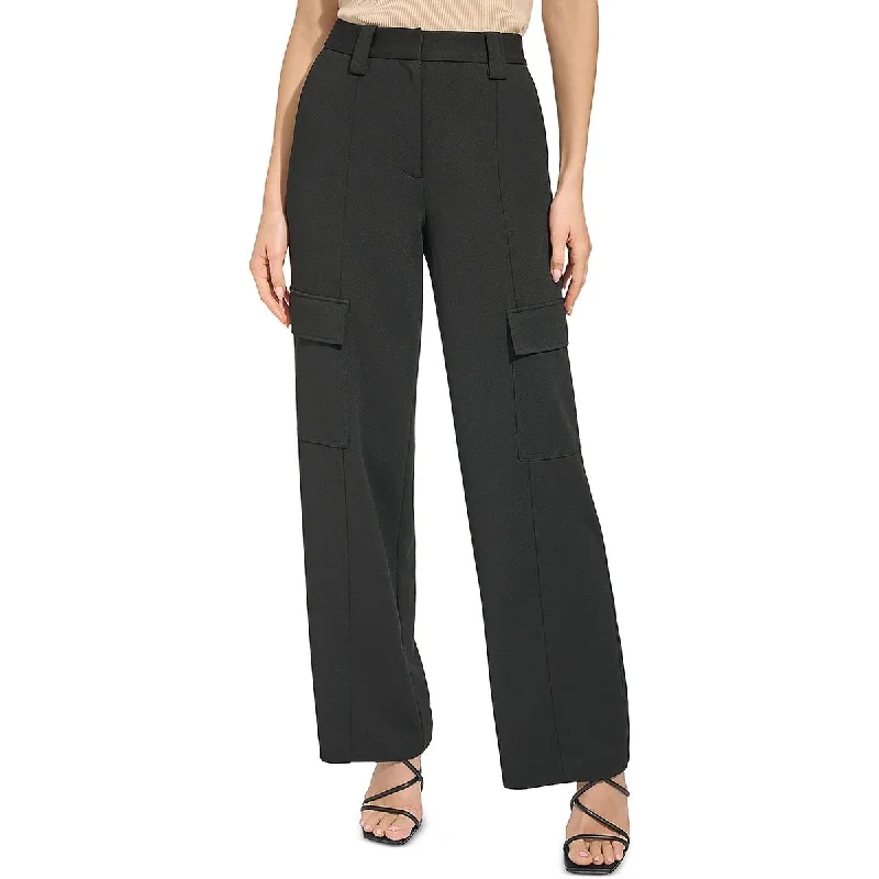 Women's Jodhpurs with Wide CollarWomens Crepe Mid-Rise Wide Leg Pants