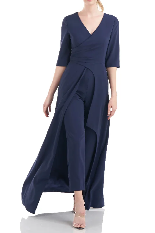 Women's Jumpsuits with SleevesKay Unger 5547465 Long 3/4 Sleeve Formal Jumpsuit