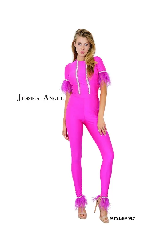 Women's Jumpsuits with Boat CollarJessica Angel Formal Fitted Jumpsuit 917