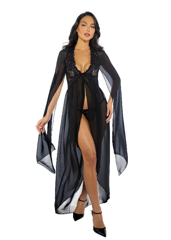 women's pajamas with a touch of luxuryLI768 - Smoldering Maxi Nightgown 2-Piece Set