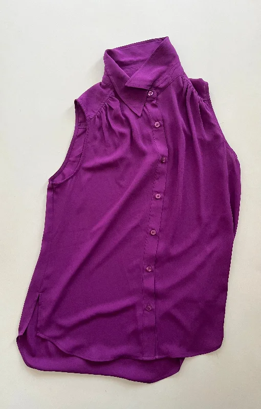 Women's Blouse with Low CollarBlouse Sleeveless By New York And Co O In Purple, Size: S