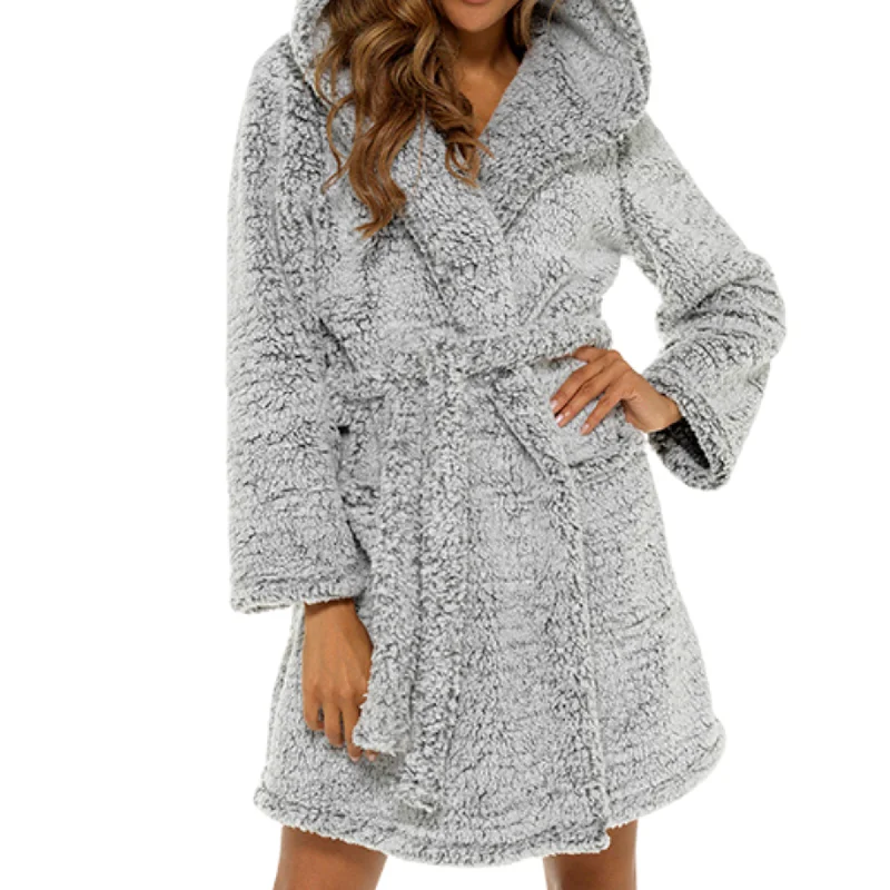 floral print women's pajamasGrey Sherpa Fleece Robe