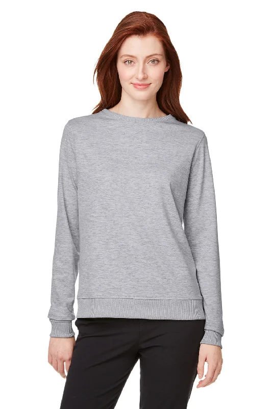 Women's HoodiesPuma Womens Cloudspun Moisture Wicking Crewneck Sweatshirt - Heather Light Grey