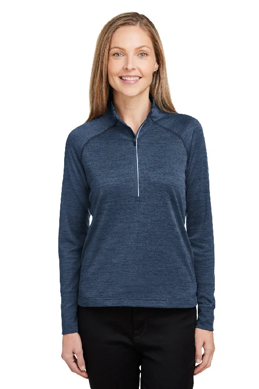 Women's Hooded Sweatshirts with Plush LiningSpyder Womens Mission 1/4 Zip Sweatshirt w/ Pockets - Frontier Blue