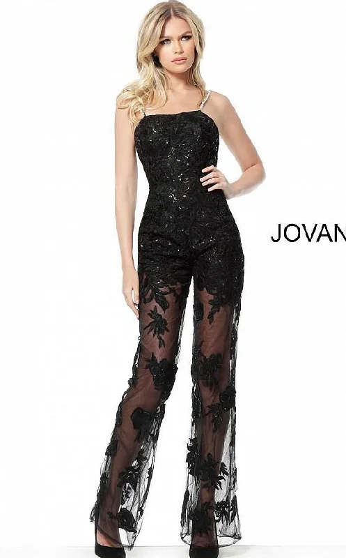 Women's Jumpsuits with ButtonsJovani 59225 Formal Lace Evening Jumpsuit