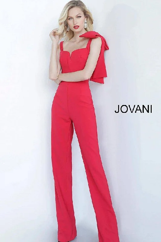 Women's Jumpsuits with Notched CollarJovani 68997 Long Formal Jumpsuit