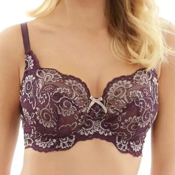 seamless nursing bra with easy-access clipsPanache Andorra UW Full Cup Bra - Purple Gold - 38D Last One