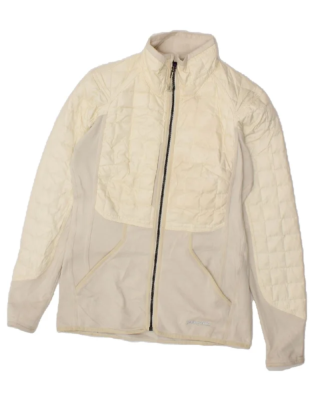 Stylish Women's CoatsPATAGONIA Womens Bomber Jacket UK 10 Small Beige Nylon