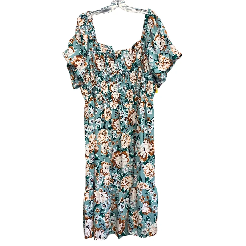 Women's Round-Neck DressesDress Casual Midi By Lc Lauren Conrad In Floral Print, Size:2X