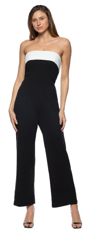 Women's Jumpsuits with Boat CollarMarina  Strapless Wide Leg Jumpsuit