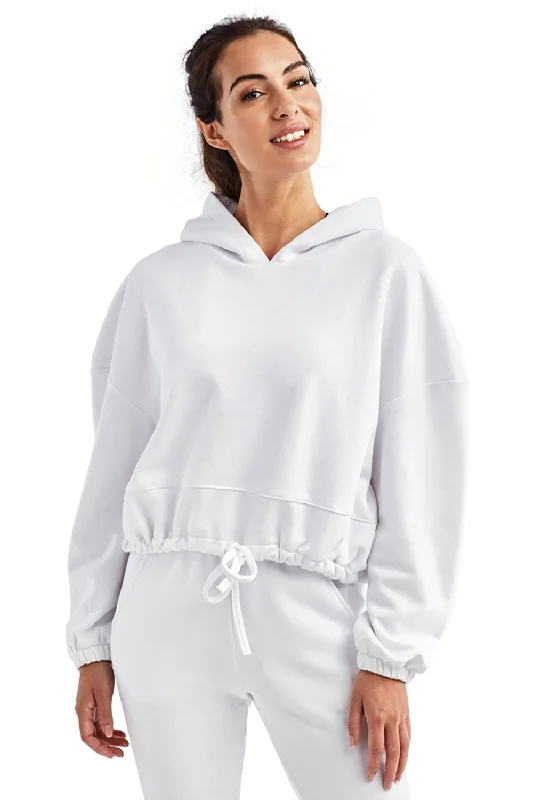 Women's Hooded SweatshirtsTriDri Womens Maria Cropped Hooded Sweatshirt Hoodie - White