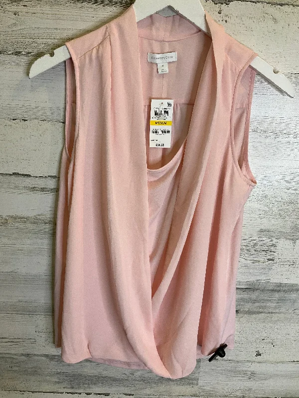 Women's Cotton BlouseBlouse Sleeveless By Charter Club In Pink, Size: M