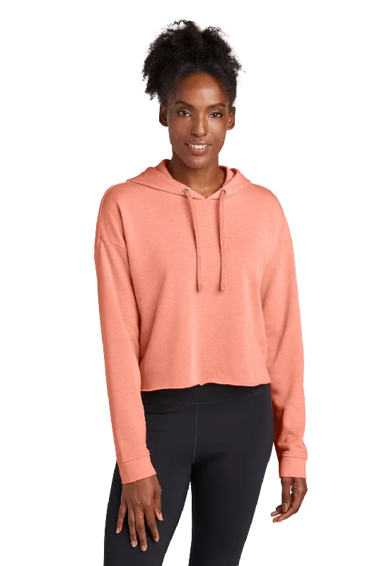 Women's Hooded Sweatshirts with Brocade LiningSport-Tek Womens Moisture Wicking Fleece Crop Hooded Sweatshirt Hoodie - Heather Soft Coral - Closeout