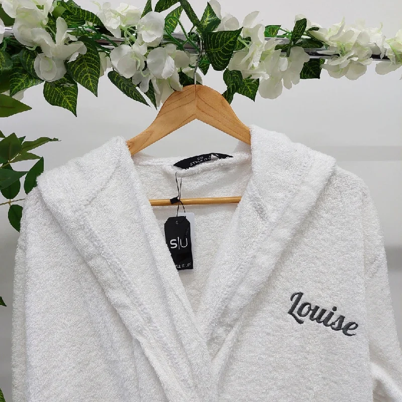 women's pajamas for those who love to stay in and relaxWhite Hooded Towelling Robe