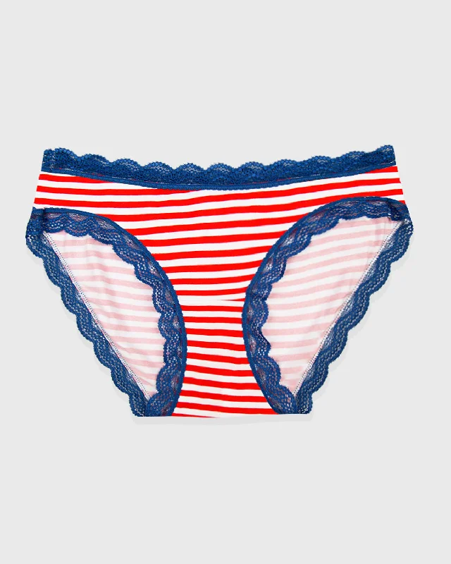 plus-size high-waisted panties with a full-coverage designThe Original Brief - American Flag Red Stripe