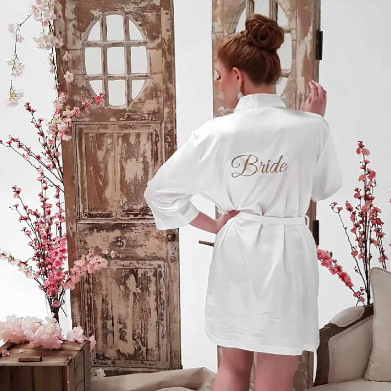 women's pajamas for a cozy night inBridal "Bride" Satin Robes