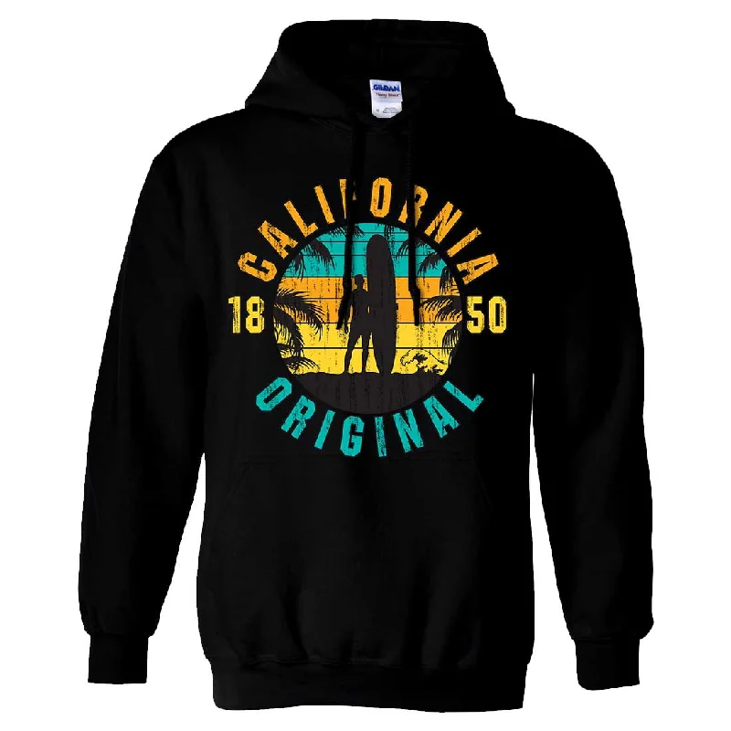 Women's Hooded Sweatshirts with Geometric LiningCalifornia Original Vintage Surfer Sweatshirt Hoodie