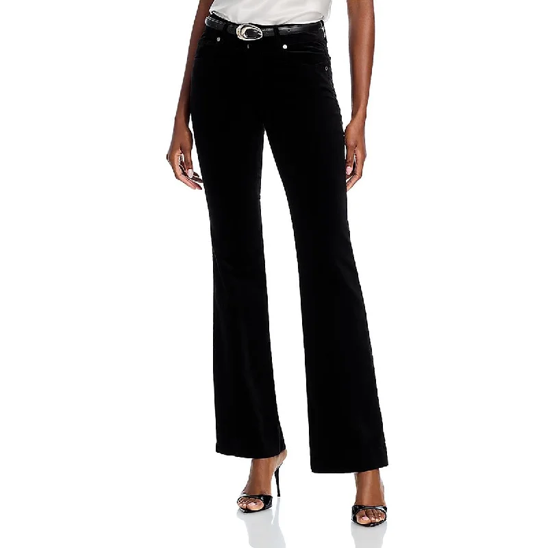 Women's Jodhpurs with Notched CollarWomens High Rise Velvet Straight Leg Pants