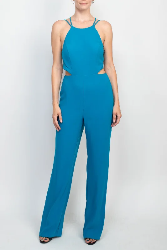 Women's Jumpsuits with Peter Pan CollarAidan Mattox MN1E204053 Long Fitted Formal Jumpsuit