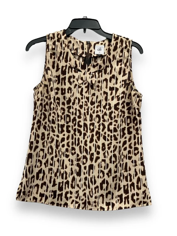 Women's Blouse with Gathered SleevesBlouse Sleeveless By Cabi In Animal Print, Size: Xs