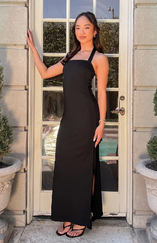 Women's Turtleneck DressesRaylan Black Maxi Dress