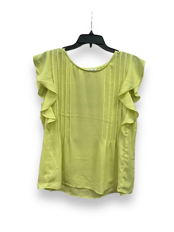 Women's Blouse with U-Shaped CollarGreen Blouse Sleeveless Counterparts, Size S