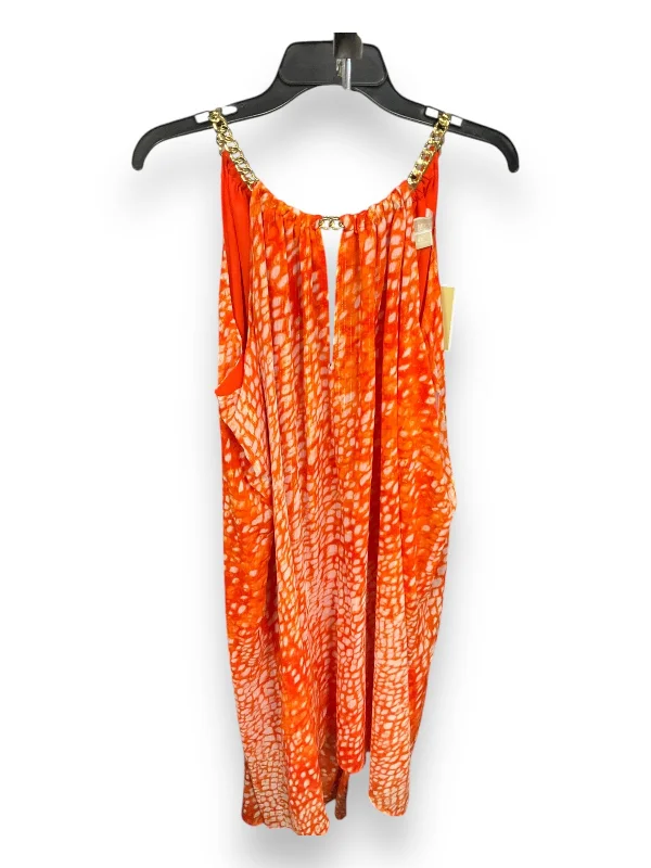 Women's Sweetheart Collar DressesDress Casual Midi By Michael By Michael Kors In Orange, Size: 2x