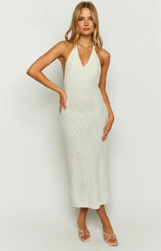 Women's Keyhole-Neck DressesTucson White Crochet Maxi Dress