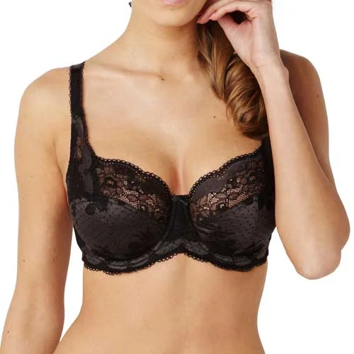 seamless bra with lace detailingPanache Clara UW Full Cup Bra - Charcoal Black