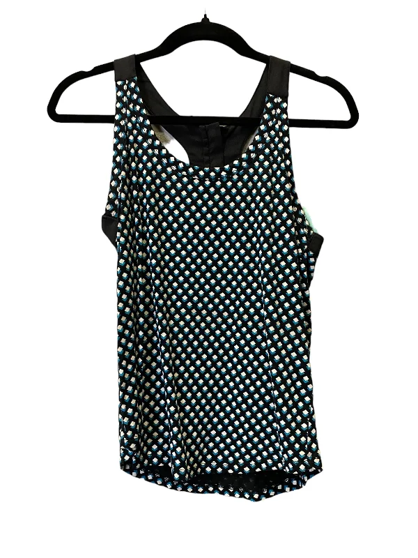 Women's Blouse with Collarless DesignBlack & Green Blouse Sleeveless Banana Republic, Size Xs