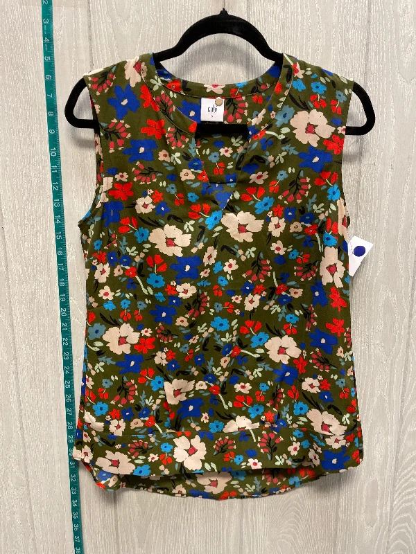 Women's Blouse for BusinessFloral Print Blouse Sleeveless Cabi, Size S