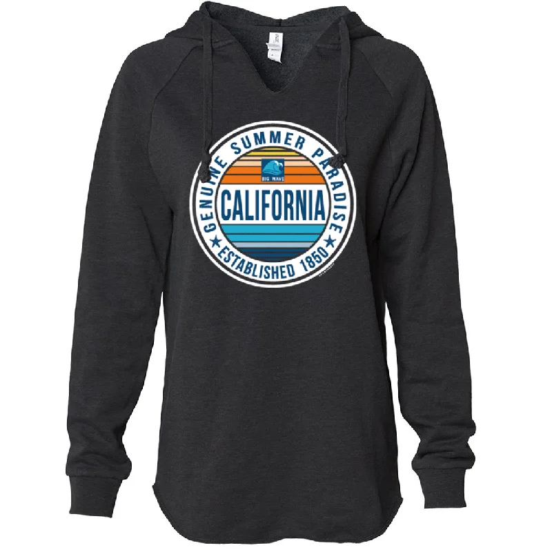 Women's Hooded Sweatshirts with Fitted WaistCalifornia Summer Paradise Women's Soft Hooded Pullover