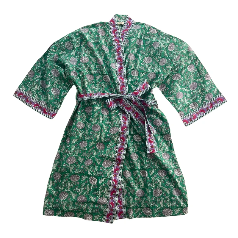 elegant women's satin pajamasBlock Print Cotton Robe | Spring Meadow