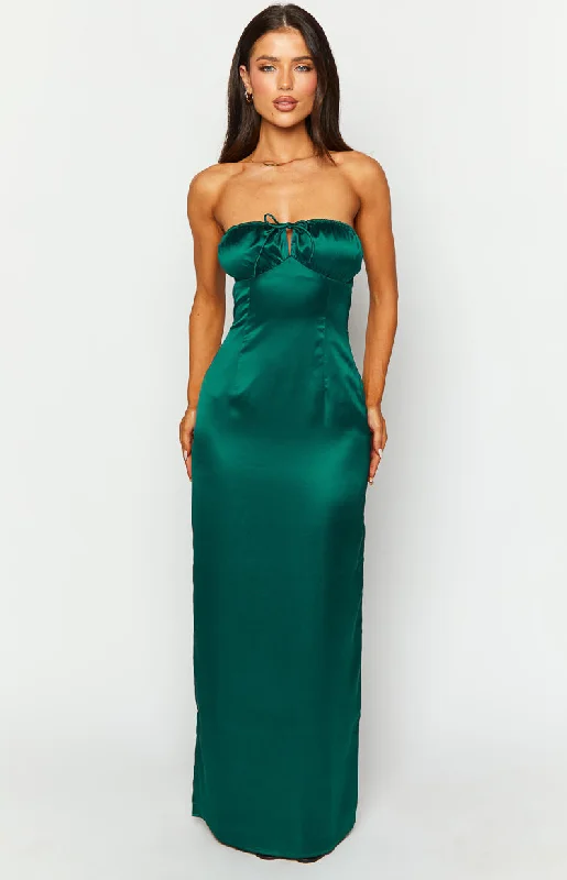 Women's Lapel Collar DressesSoph Emerald Maxi Dress