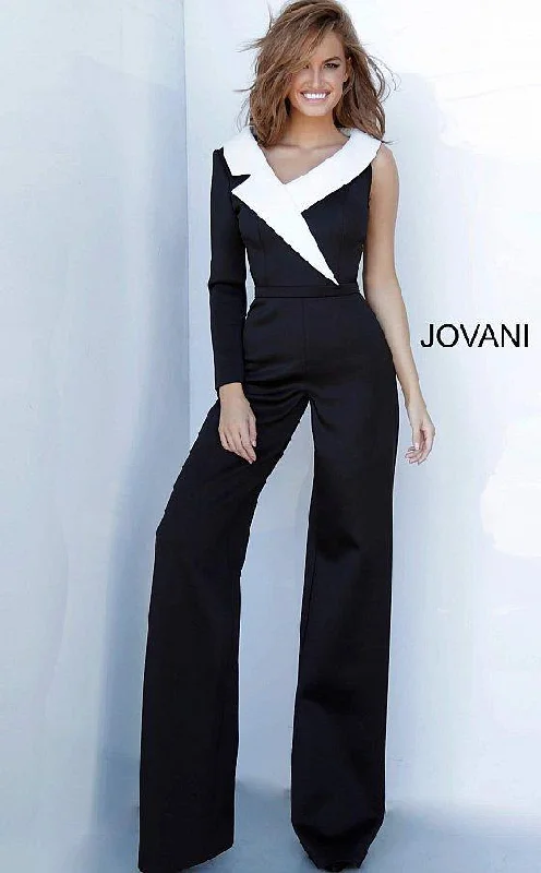 Women's Jumpsuits with Rounded CollarJovani 3854 Long Formal Jumpsuit