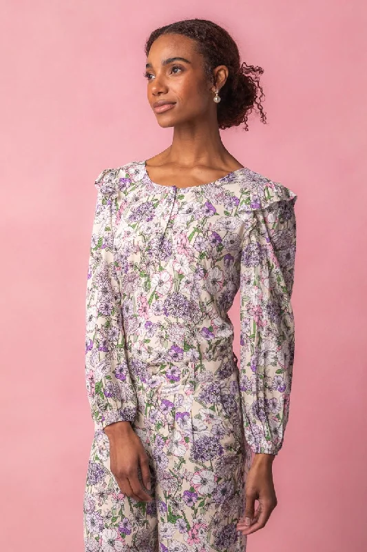 Women's Blouse with U-Shaped NeckLo Blouse in Floral Bloom - FINAL SALE