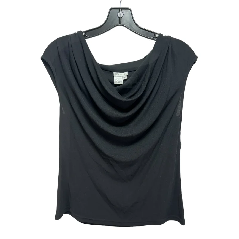 Women's Blouse with Rounded CollarSilk Sleeveless Blouse By Worth Ny In Black, Size: 10