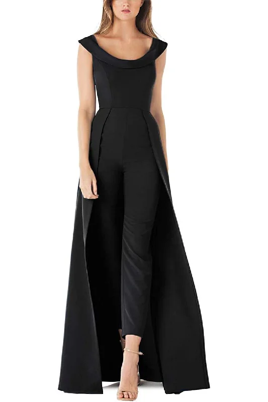 Women's OverallsBlack 14 Kay Unger 5541306 Long Formal Jumpsuit Sale