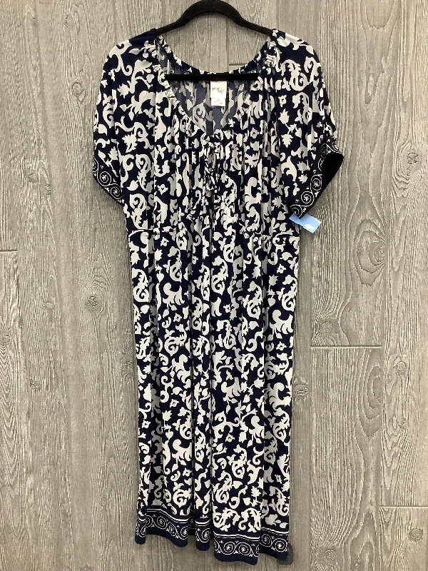 Women's Boat-Back DressesDress Casual Midi By Just My Size In Navy, Size: 2x