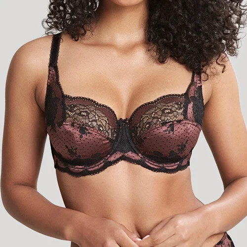 wireless bra with stretch fabricPanache Clara UW Full Cup Bra - Black Fig