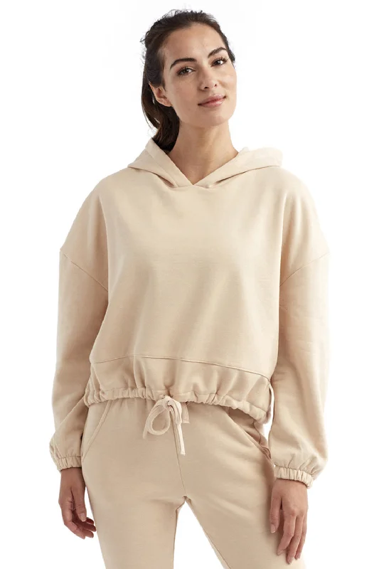 Women's Hooded Sweatshirts with PocketsTriDri Womens Maria Cropped Hooded Sweatshirt Hoodie - Nude