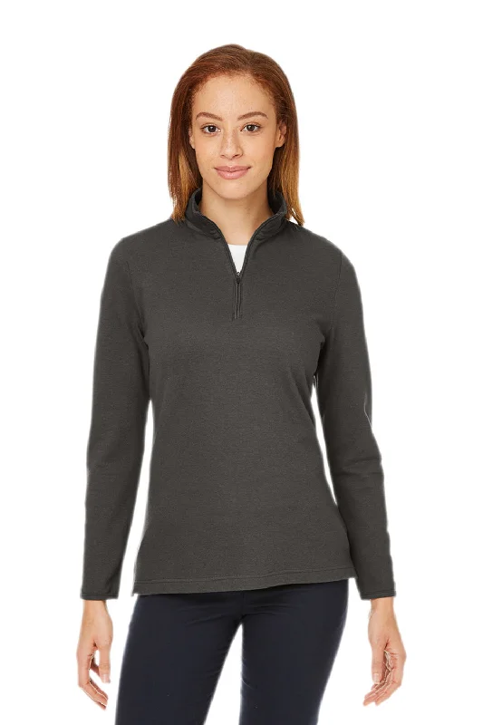 Women's Hooded Sweatshirts with Nylon LiningDevon & Jones Womens New Classics Performance Moisture Wicking 1/4 Zip Sweatshirt - Graphite Grey