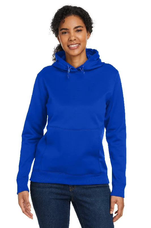 Women's Hooded Sweatshirts with Silk LiningUnder Armour Womens Storm Armourfleece Water Resistant Hooded Sweatshirt Hoodie w/ Pouch Pocket - Royal Blue